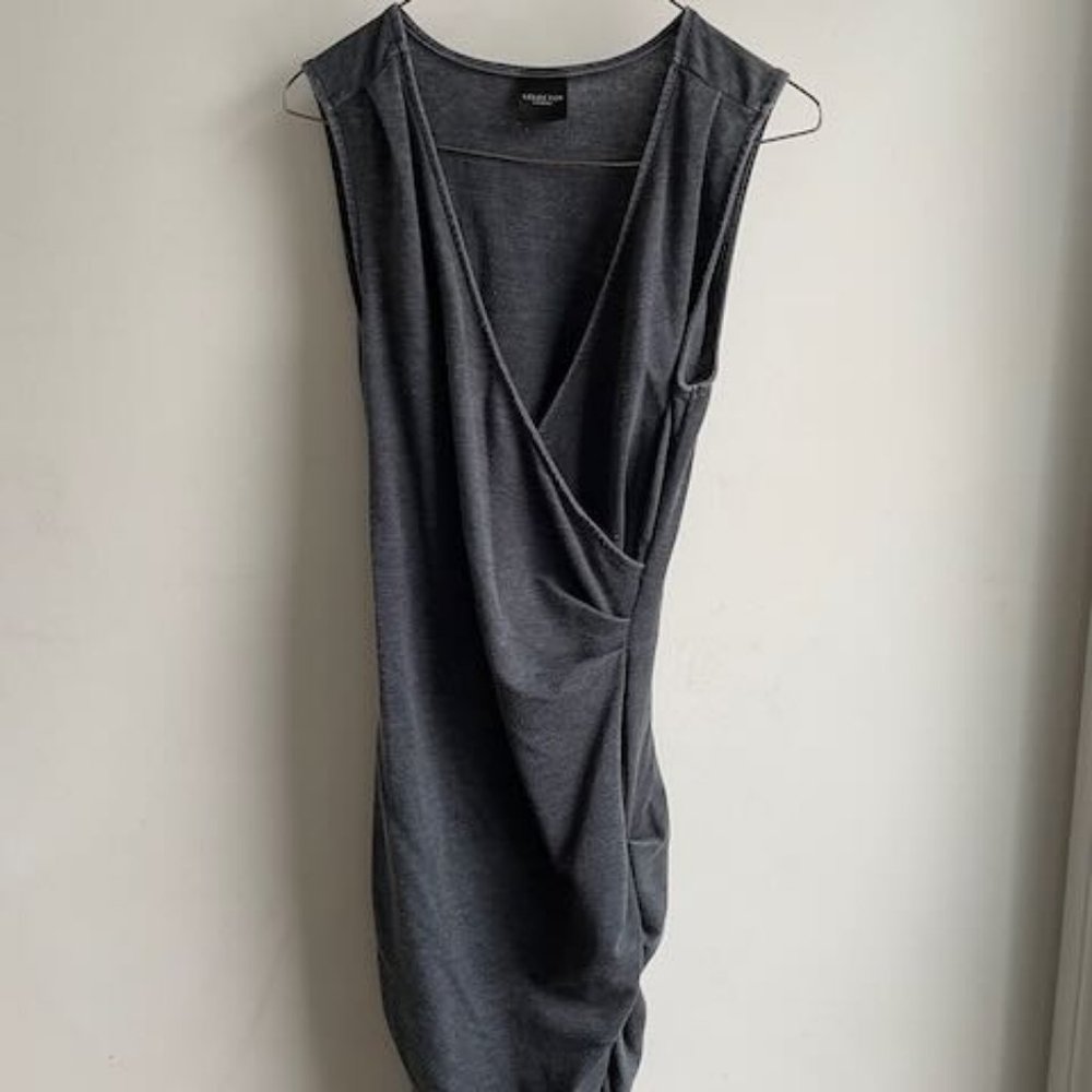 Selected Femme Fitted Grey Wrap Dress Size Small